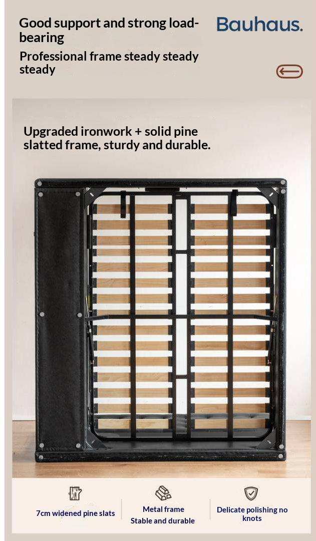 Genuine Leather Hydraulic Lift Storage Bed with Drawers