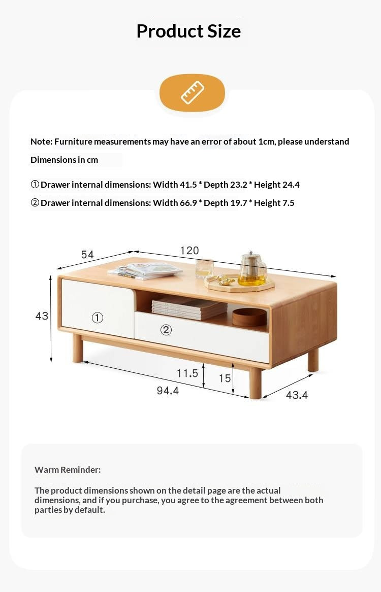 Beech Solid Wood Warm Coffee Table