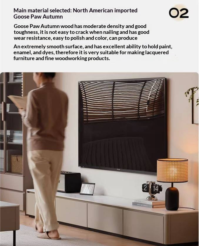 Poplar Solid Wood Rock Slab TV Stand.