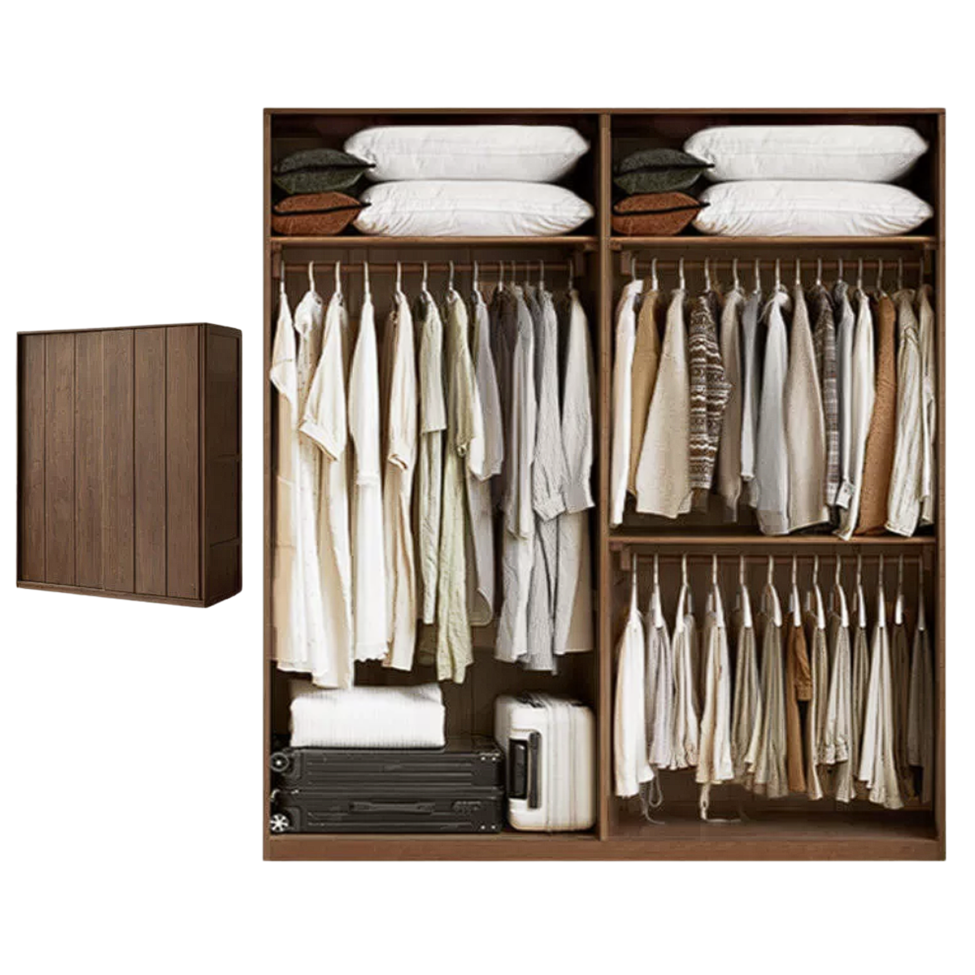 Black Walnut, Sandalwood Sliding Door Wardrobe.