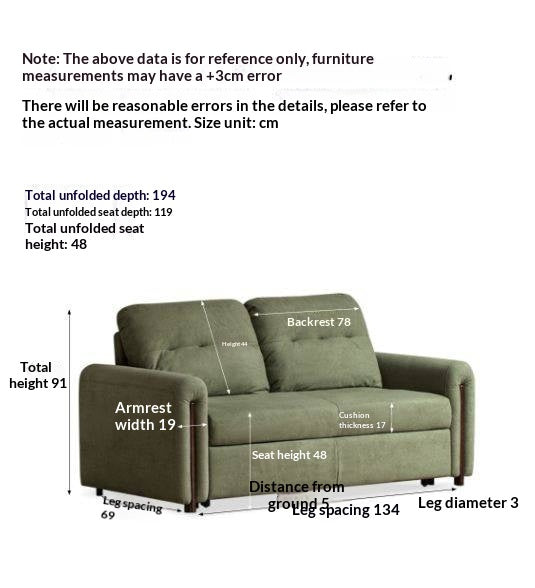 Loveseat Sleeper Sofa with Tufted Channel Back Cushions
