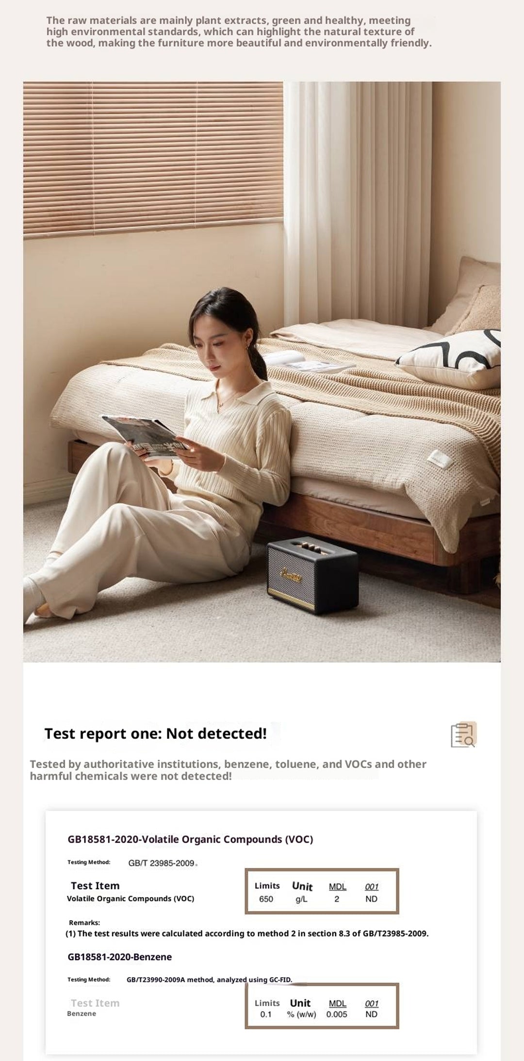 Black Walnut Solid Wood Platform Bed, Headboard-Free Bed