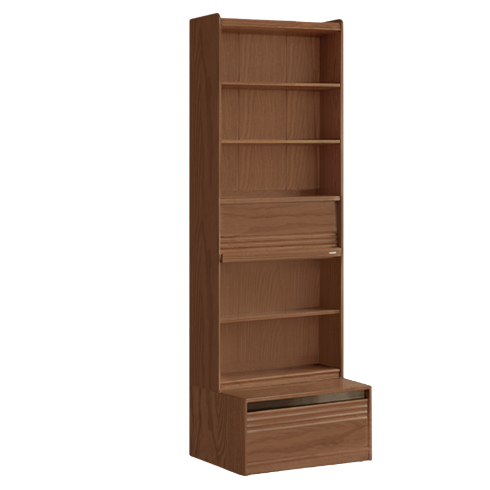 Black Walnut, Sandalwood, Oak, Ash Solid Wood Combination Bookcase with Floor Display and Luxury Storage