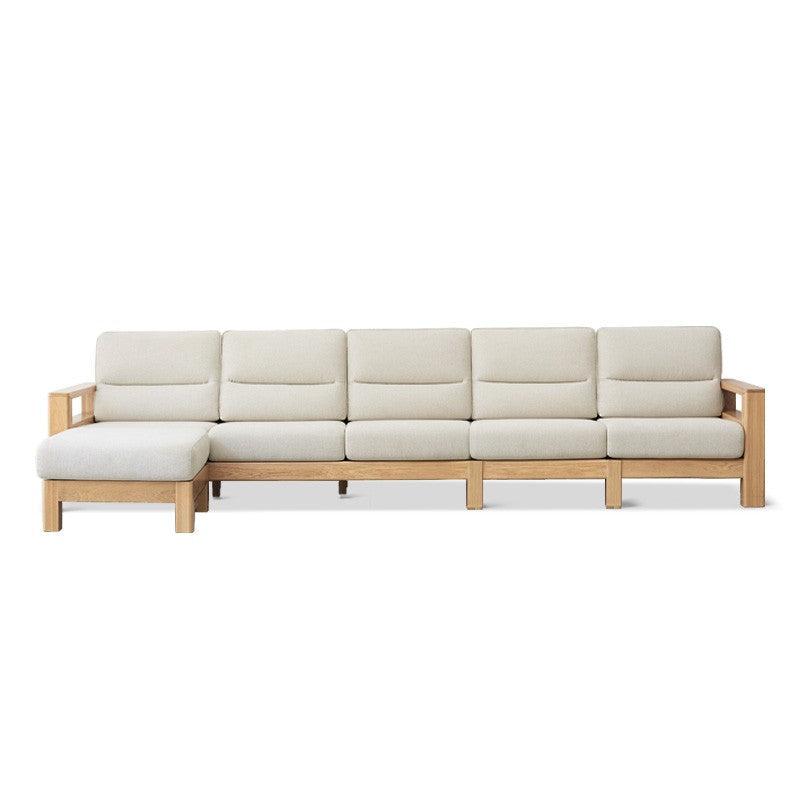 Ash, Black Walnut Solid Wood White Wax Fabric Sofa