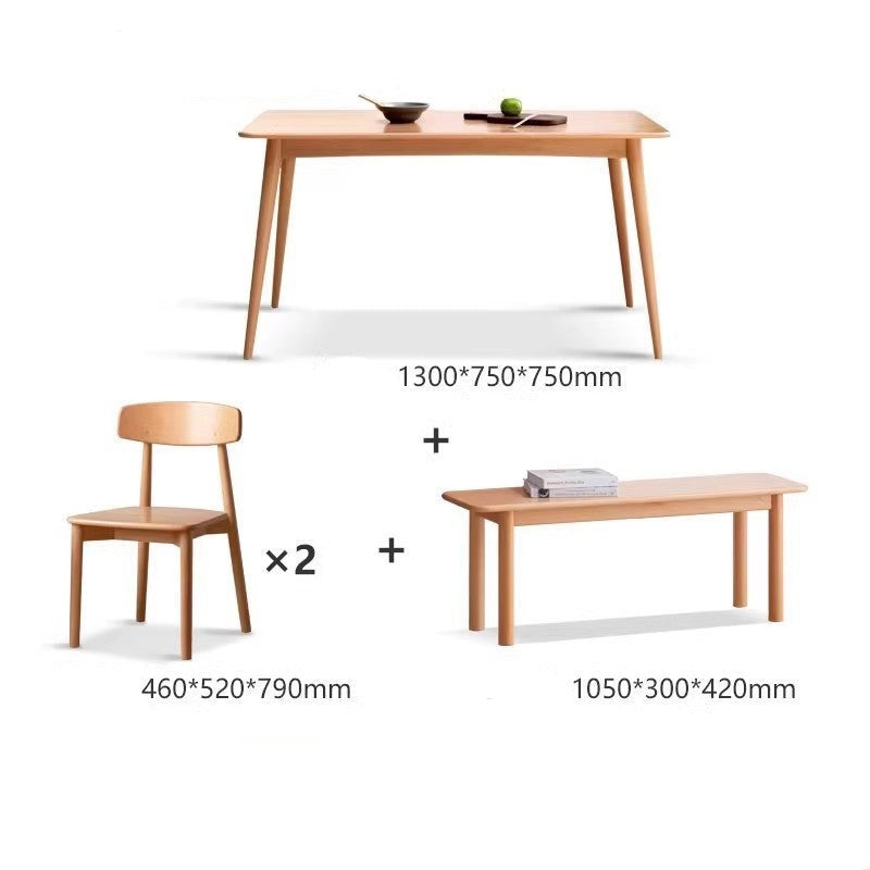 Beech solid wood dining table"