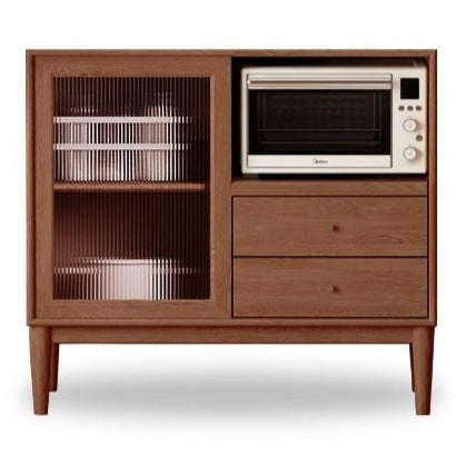 Oak solid wood sideboard multi-functional buffet cabinet,