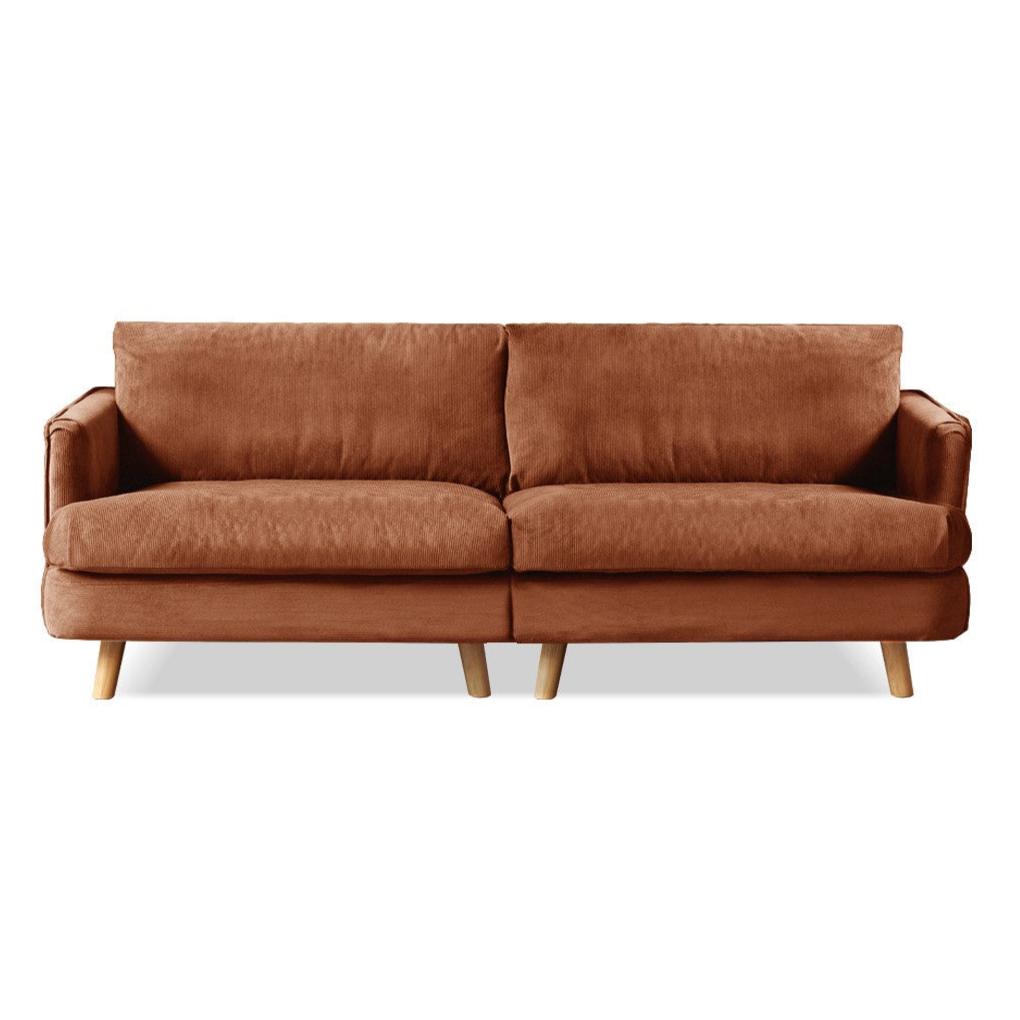 Fabric three-seat straight sofa