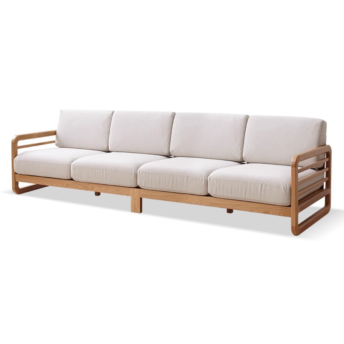 Oak solid wood Modern and Simple Fabric Sofa"