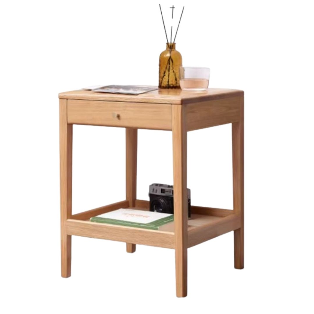 Oak, Black Walnut, Solid RubberWood Nightstand, Side Table