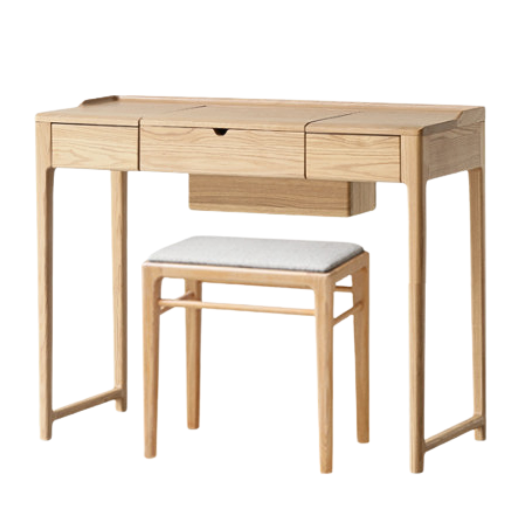 Ash solid wood small flip dressing table