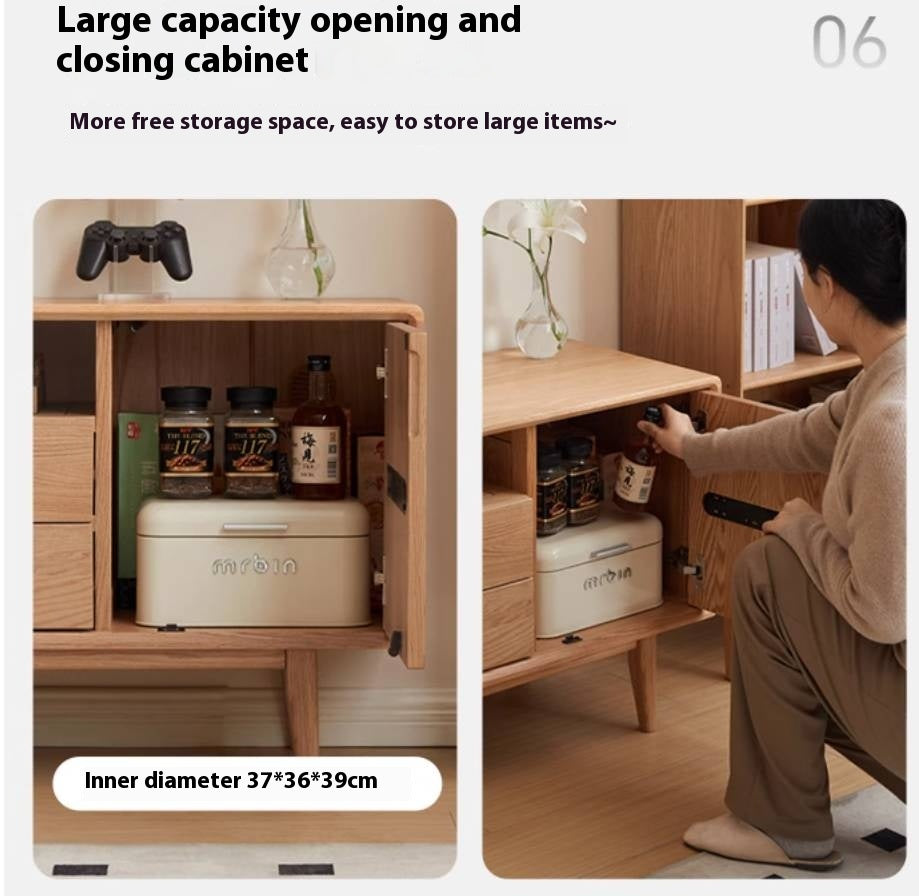 Oak Solid Wood Bedroom TV Cabinet: