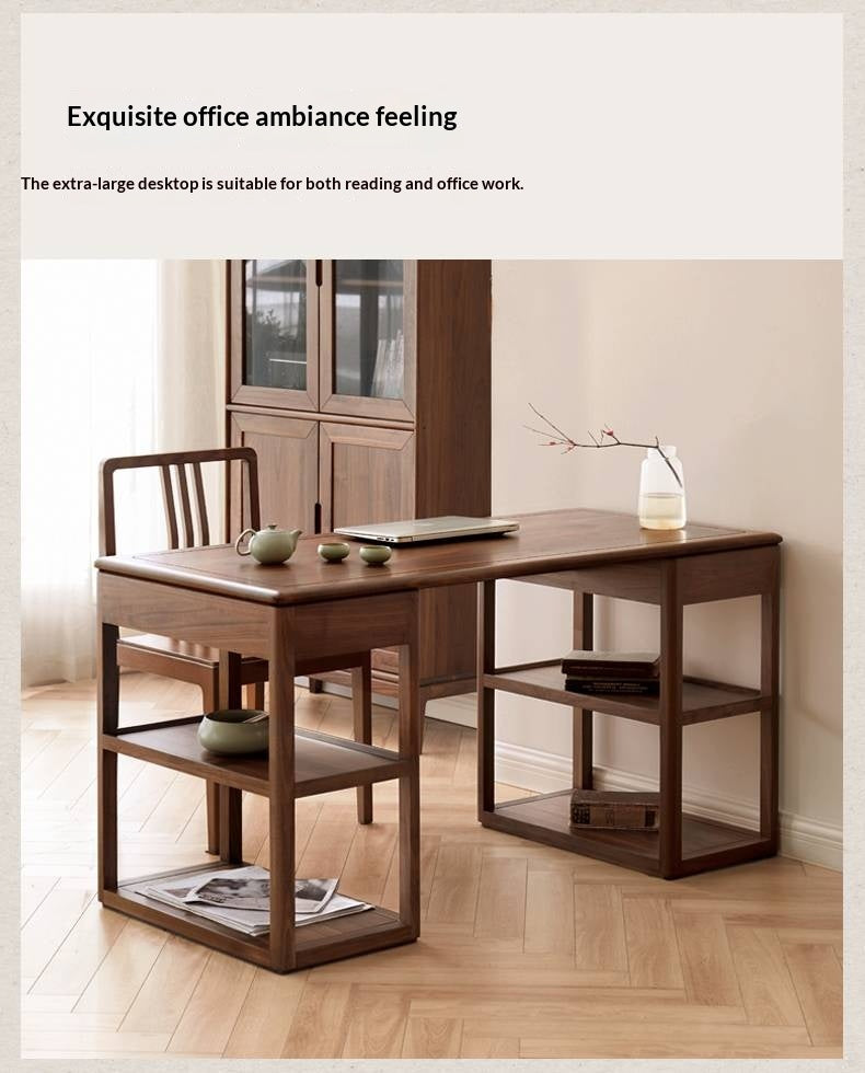 Black Walnut Solid Wood Modern Study Desk