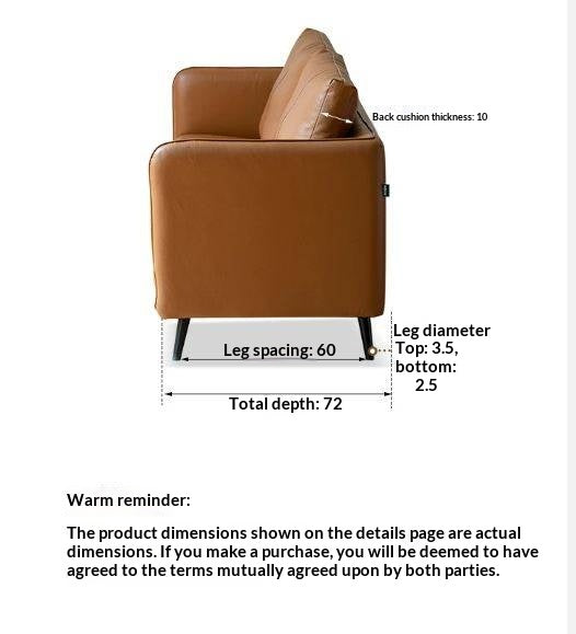 Genuine Leather Sofa, Italian Minimalist Design