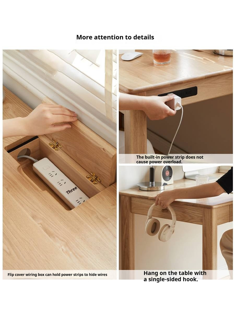 Ash Solid Wood Modern Multifunctional Office Desk