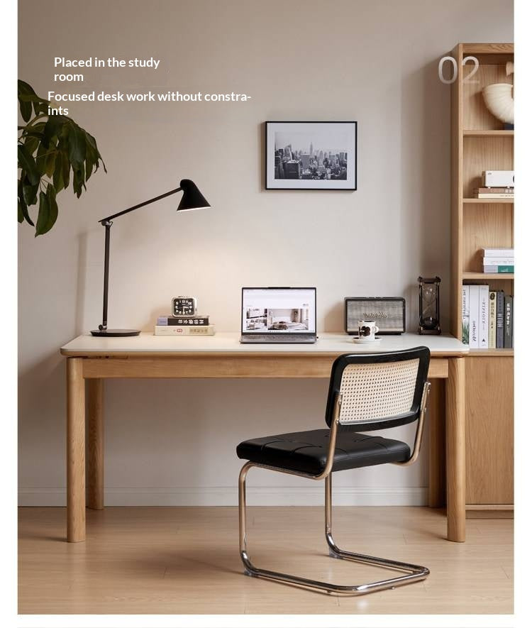 Ash, Oak Solid Wood Modern Minimalist Style Slab Dining Table