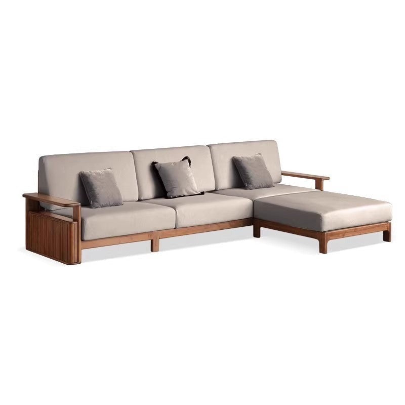 Black walnut solid wood sofa light luxury"