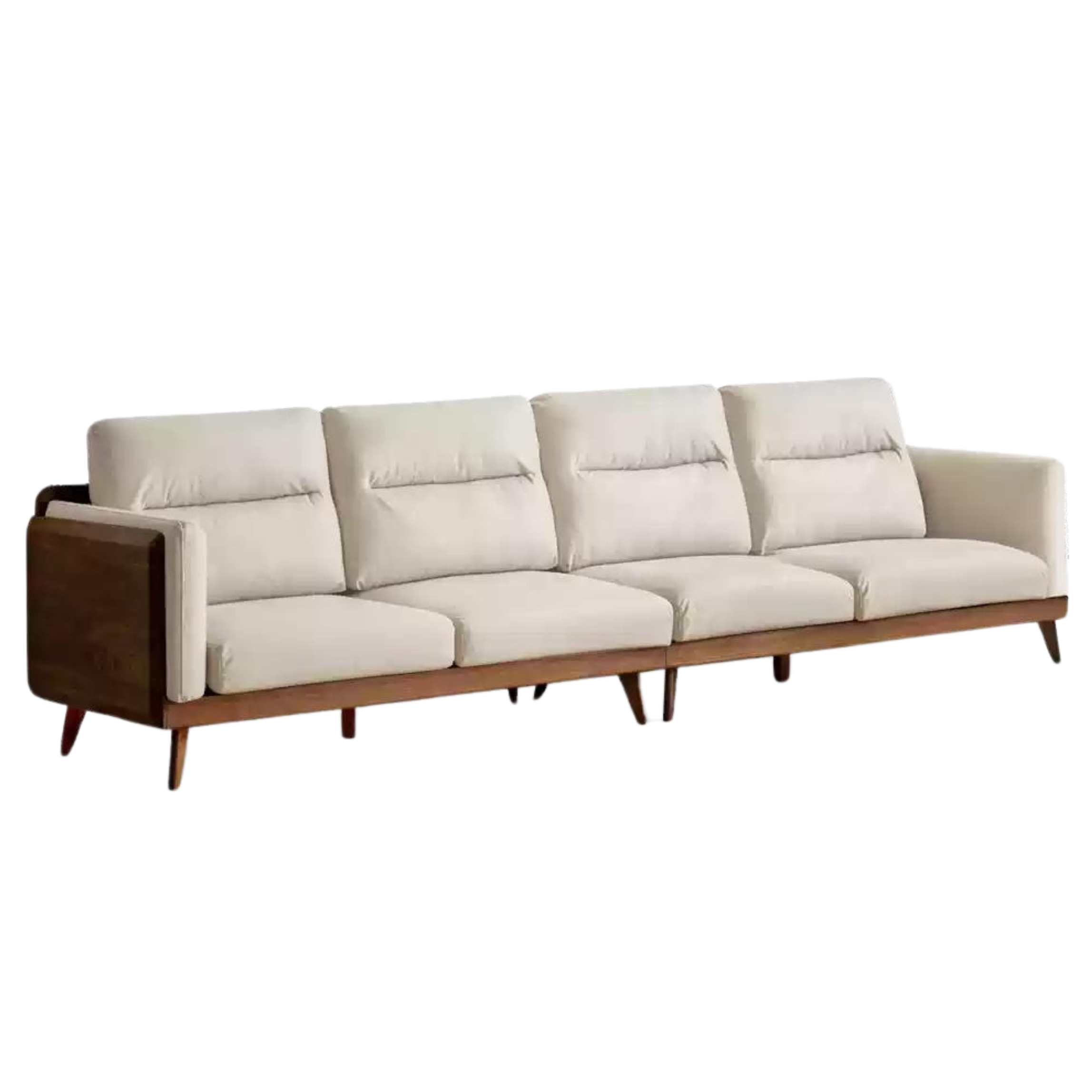 Black Walnut Solid Wood Sofa, Technology Cloth, fabric