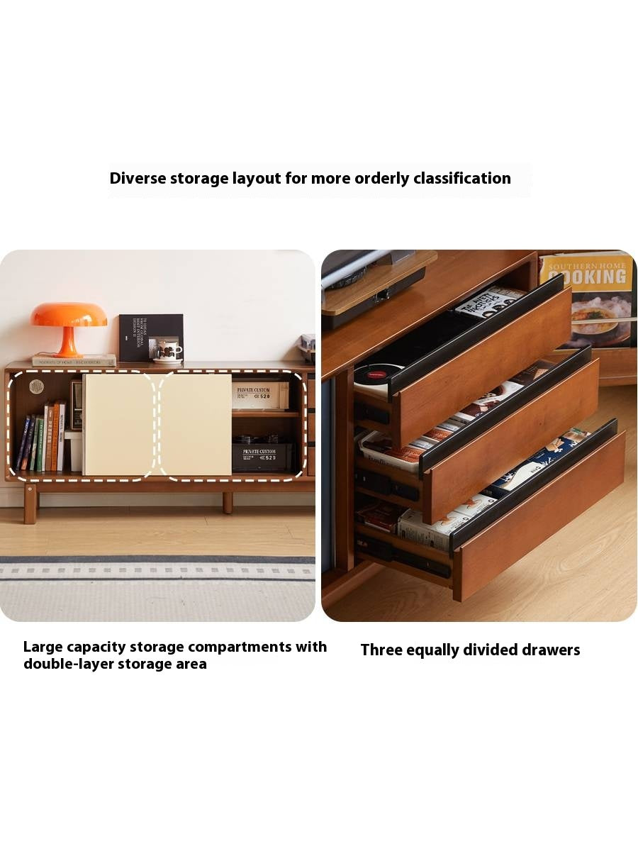 Poplar Solid Wood Medieval Style TV Cabinet
