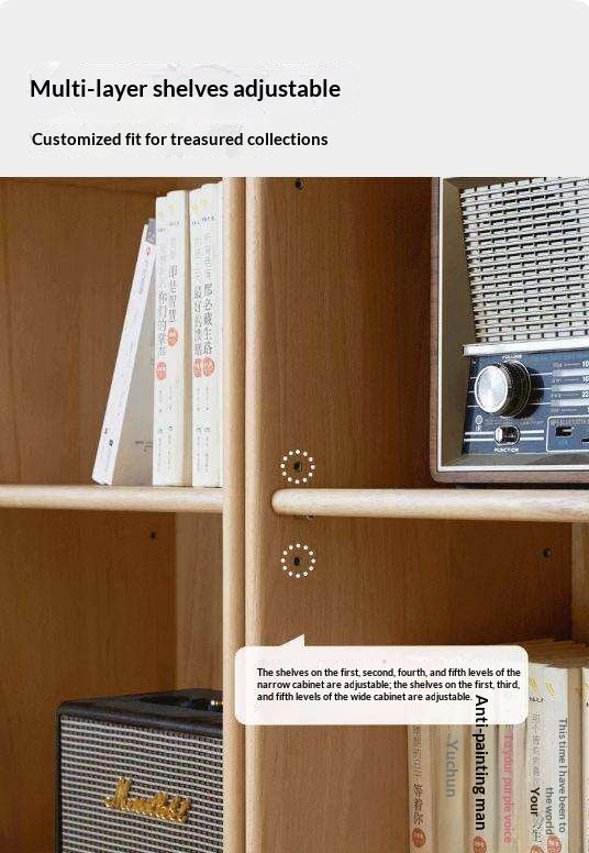 Beech Solid Wood Bookshelves Storage Shelf