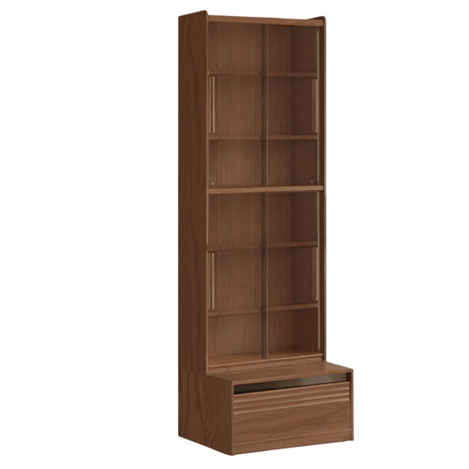 Black Walnut, Sandalwood, Oak, Ash Solid Wood Combination Bookcase with Floor Display and Luxury Storage