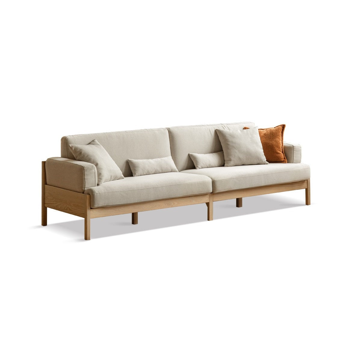 Oak Solid Wood Modern Fabric Sofa Nordic Style "