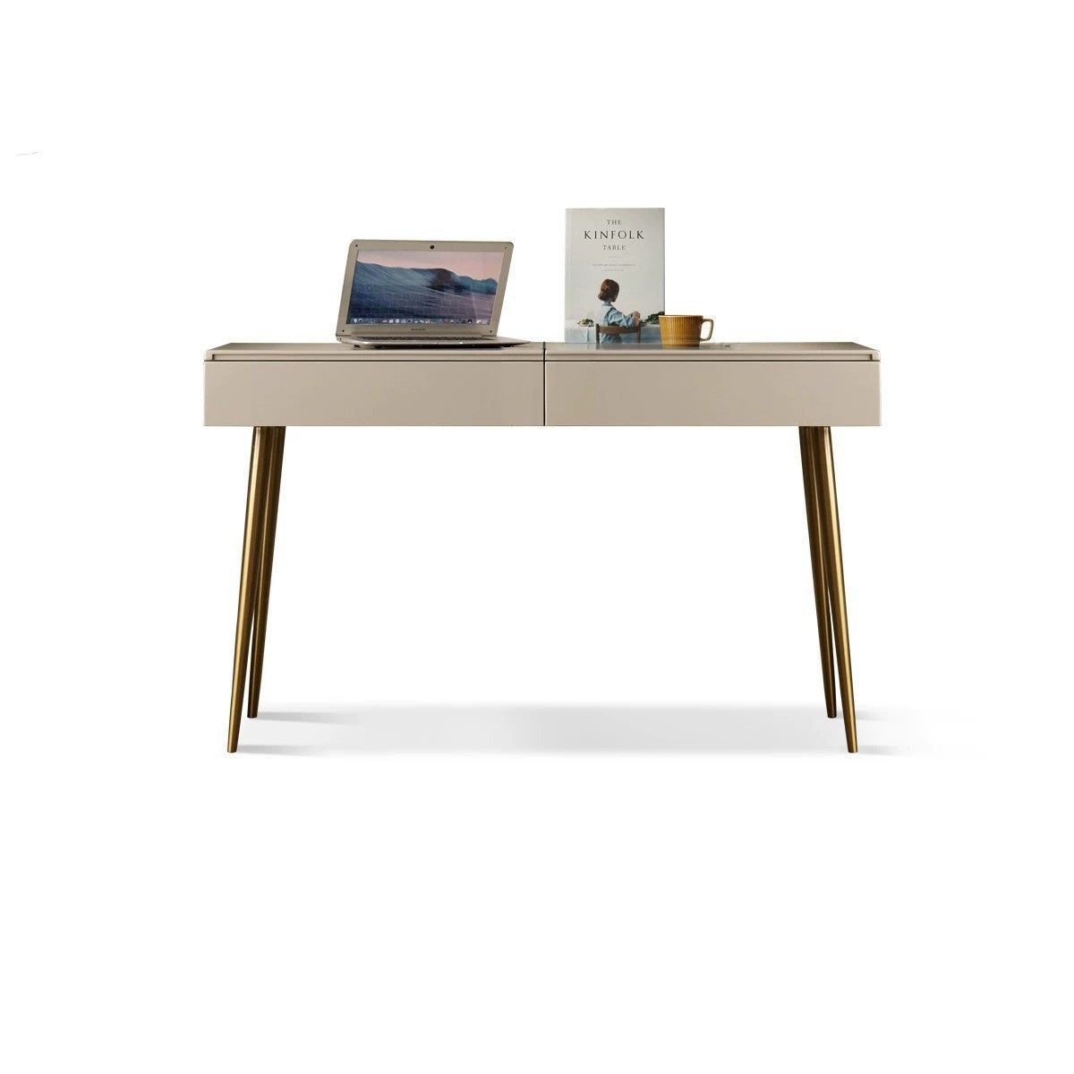 Flip Mirror Dressing Table Italian Light Luxury Poplar solid wood"