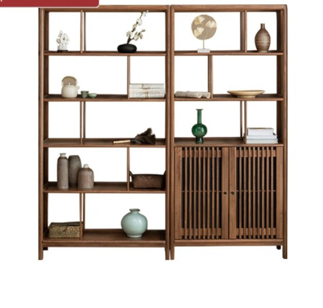 North American Black Walnut, Ash solid wood bookshelf combined bookcase display cabinet wall shelf<