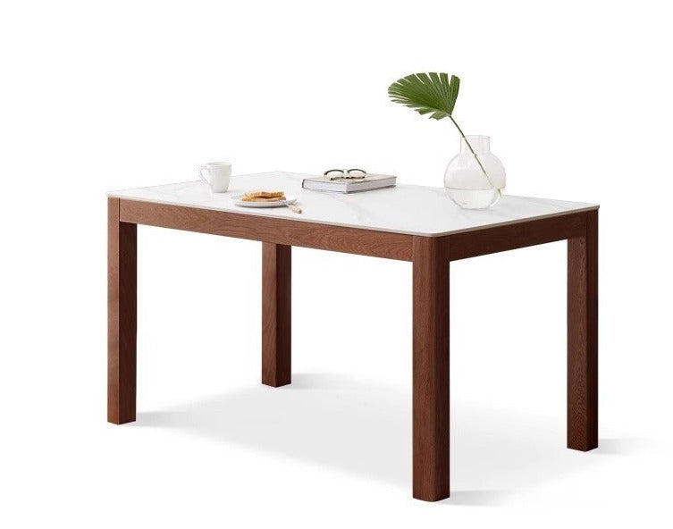 Rock slab Oak solid wood simple dining table"