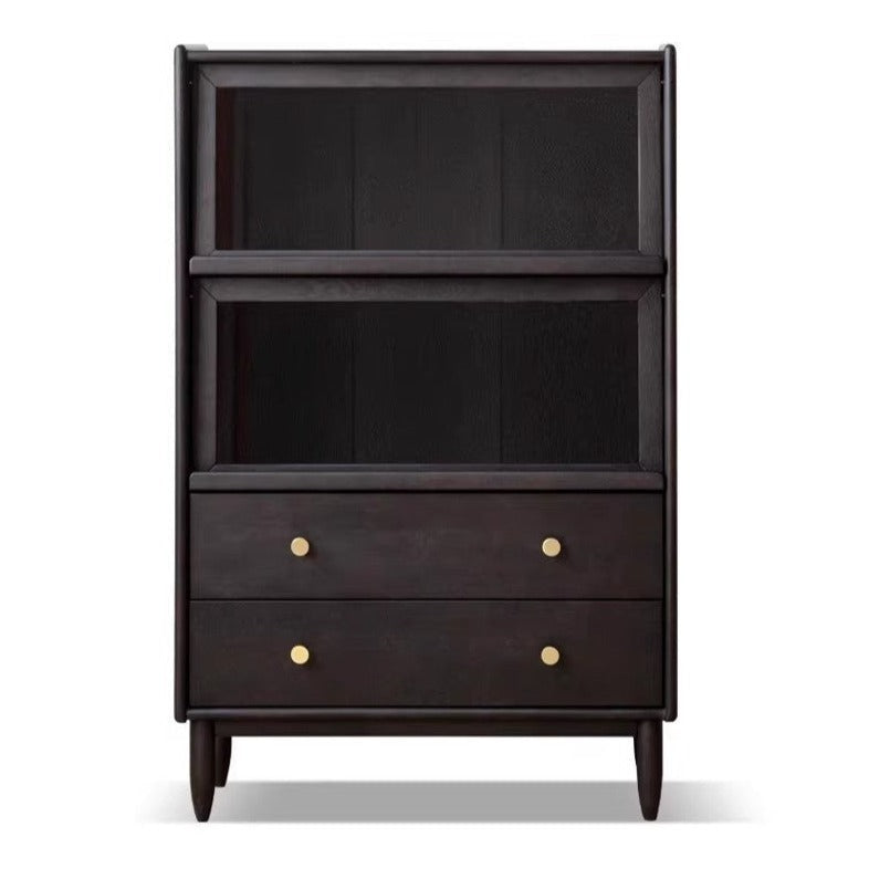 Oak solid wood side cabinet style black