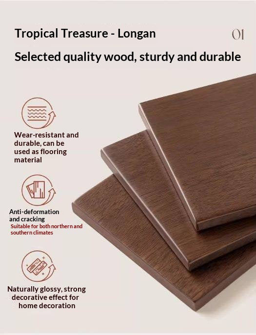 Solid Longan Hardwood Minimalist Style Nightstand