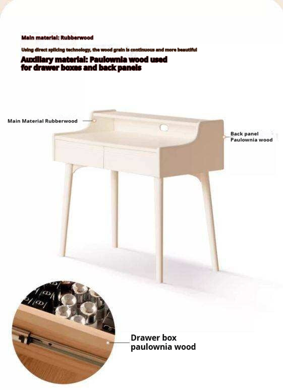 Solid RubberWood Cream Style Vanity Table.