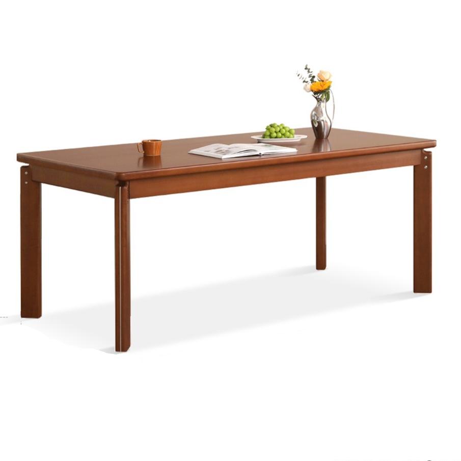 Poplar solid wood medieval teak color retro dining table