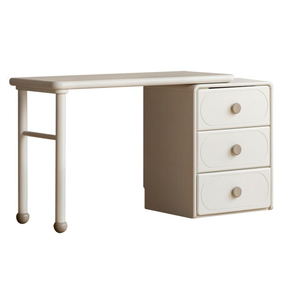 Poplar Solid Wood Cream Style Retractable Children's Double Desk