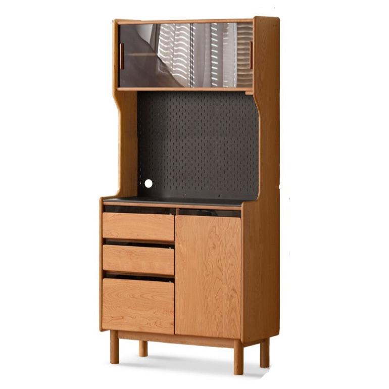 Cherry Wood Solid Wood Rock Board Retro Storage Cabinet