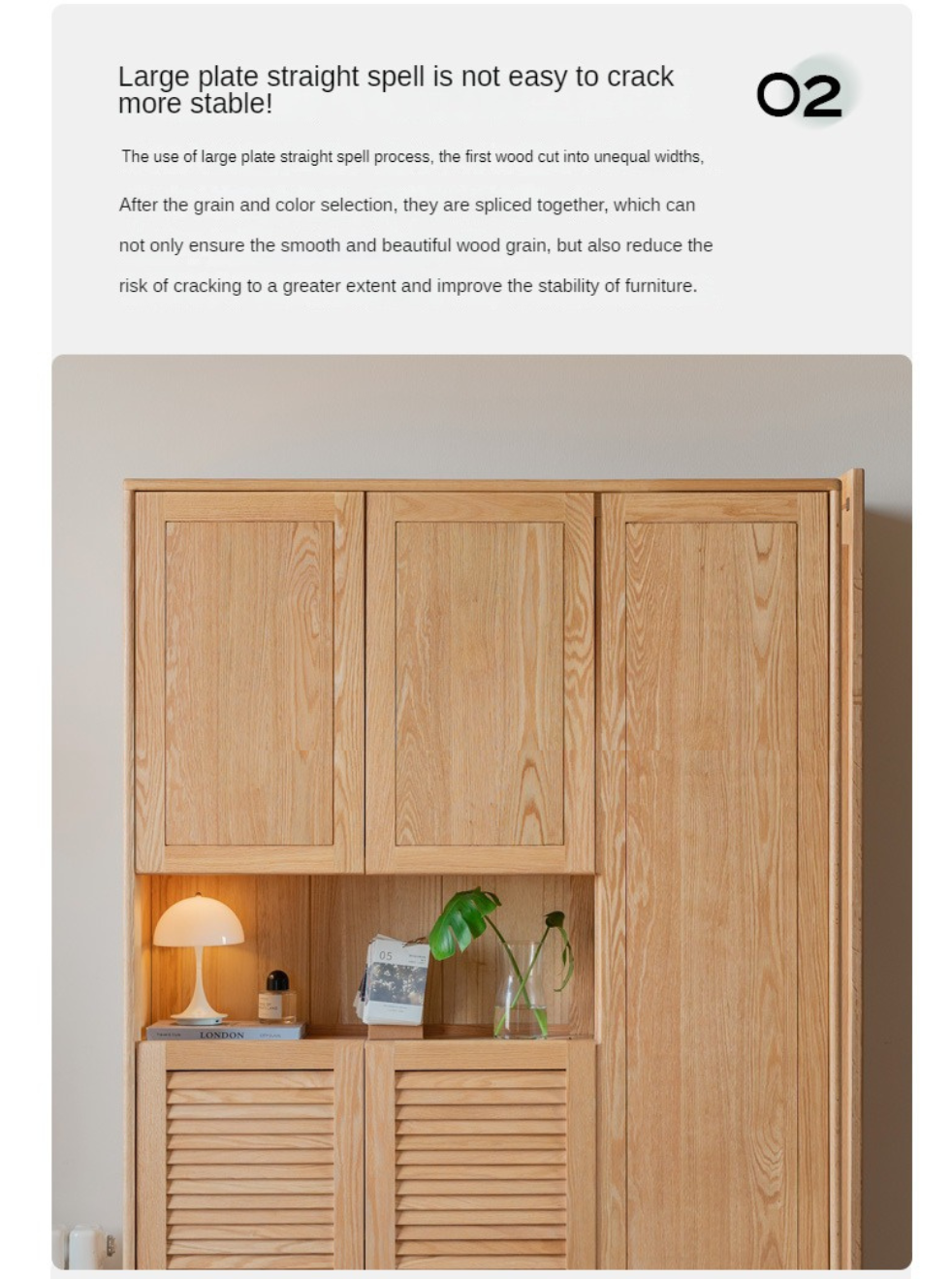 Oak, Ash Solid Wood Storage Locker Shoe Entrance Cabinet