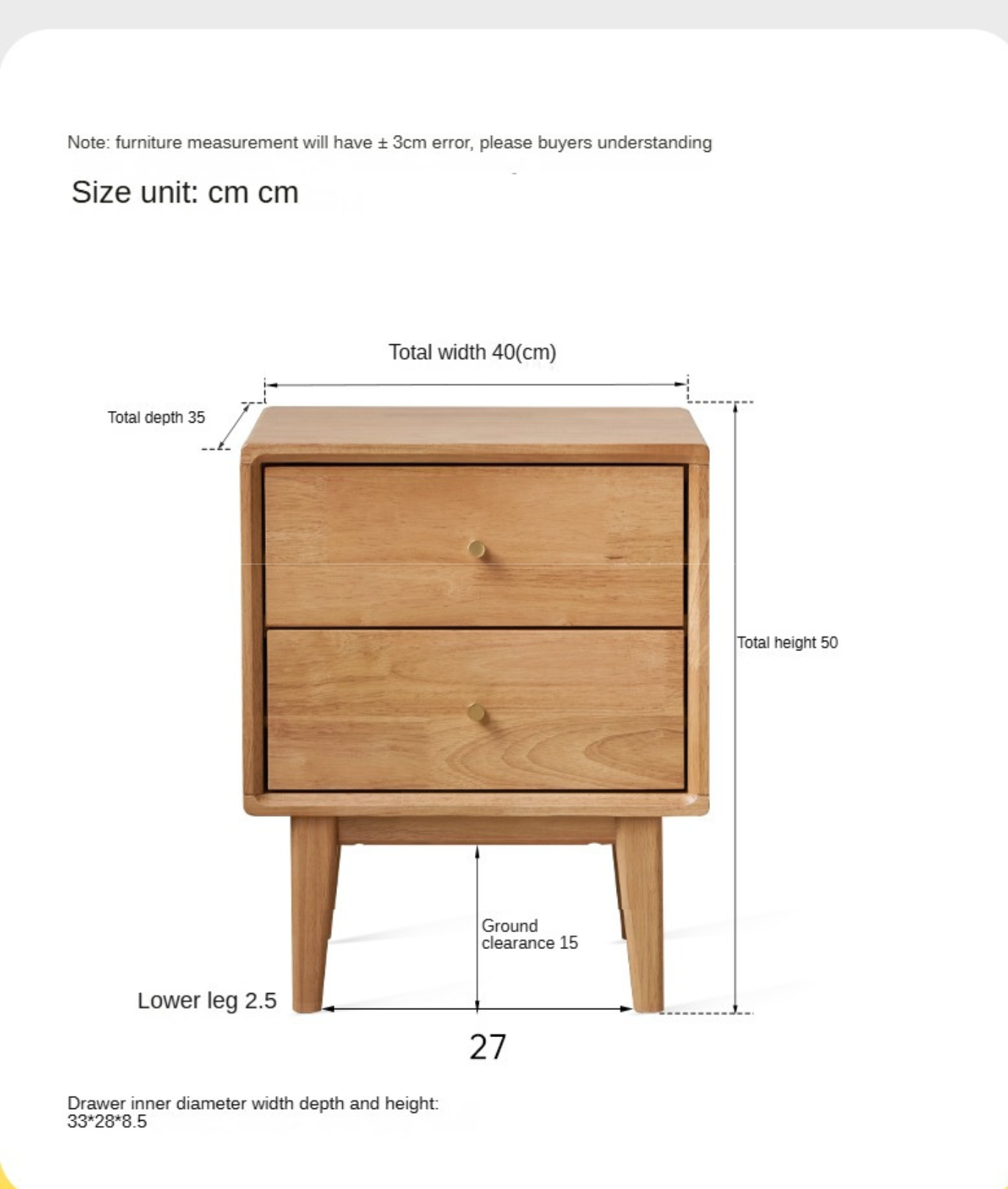 Oak Solid wood ,rubber wood nightstand)