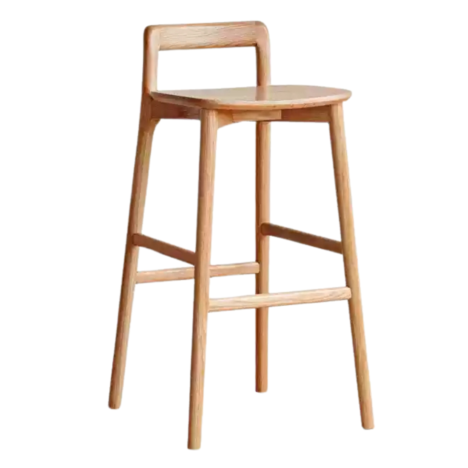 Oak Solid Wood Bar Chair, High Foot Chair: