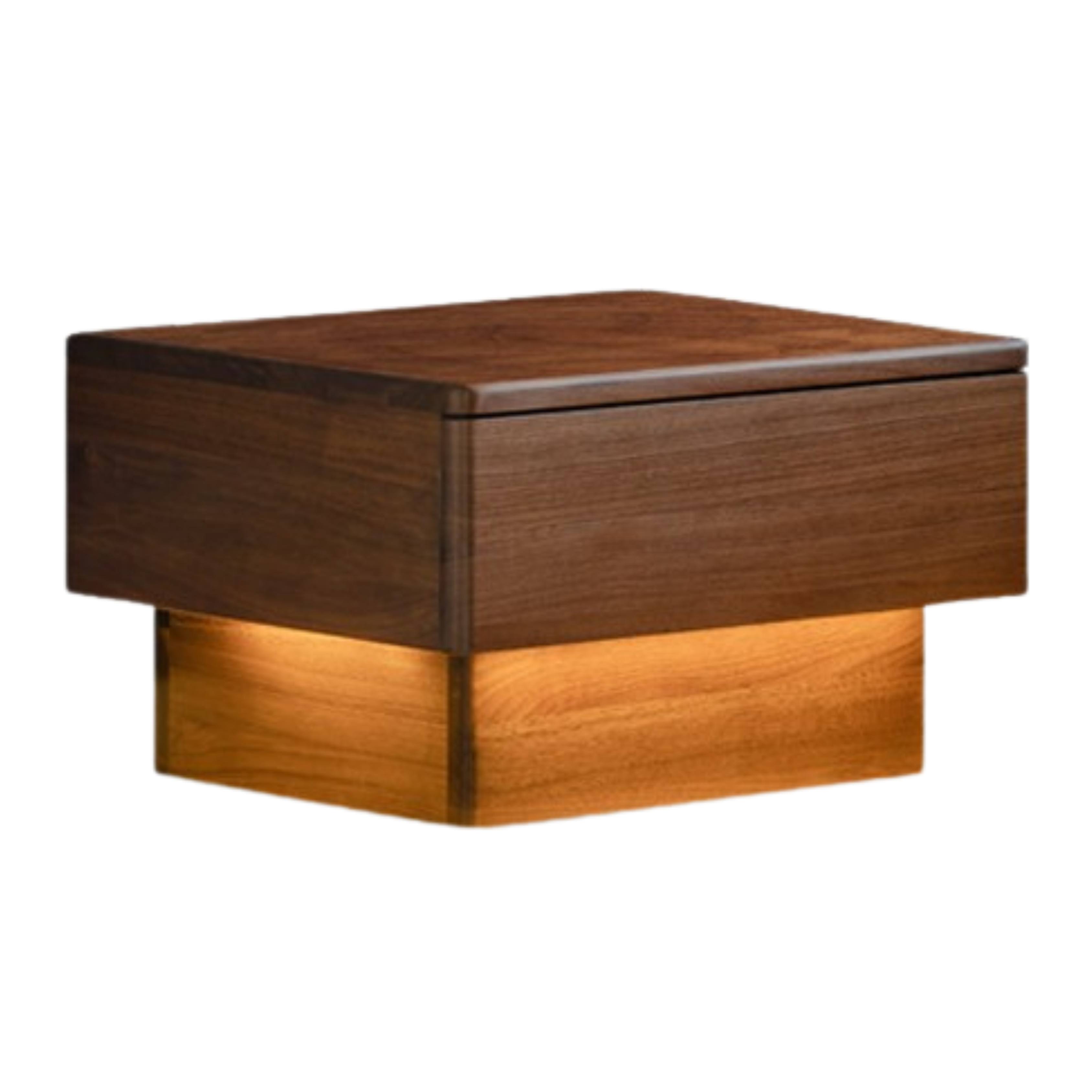 Black walnut solid wood Nightstand with light drawer