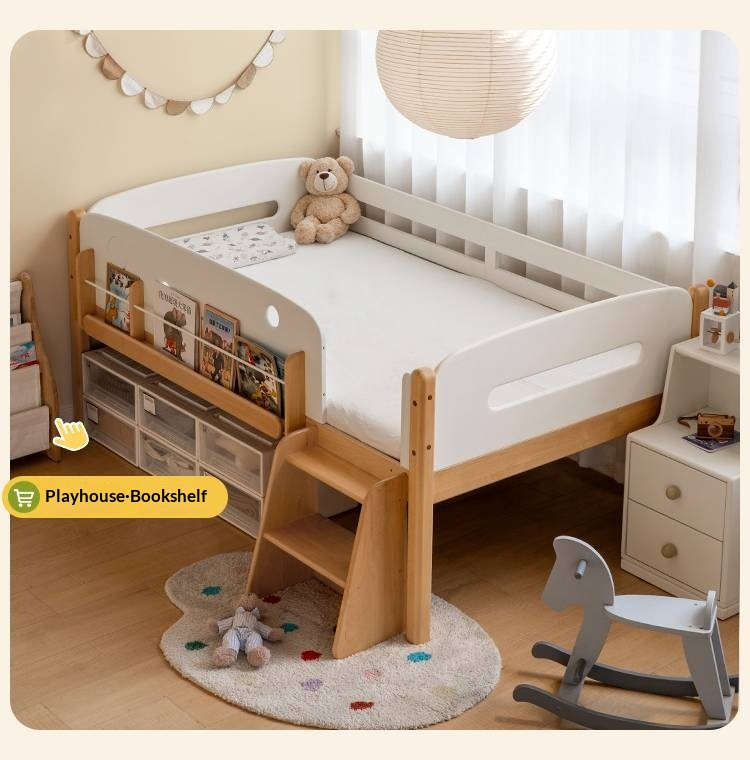 Beech Solid Wood Children's Multifunctional Storage Loft Bed