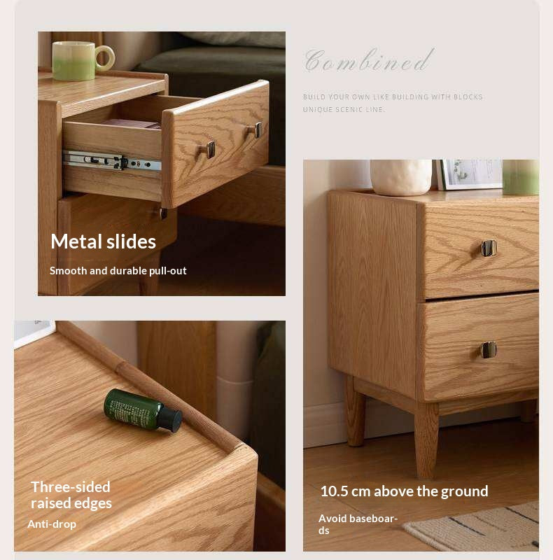 Oak Solid Wood Modern Minimalist Nightstand