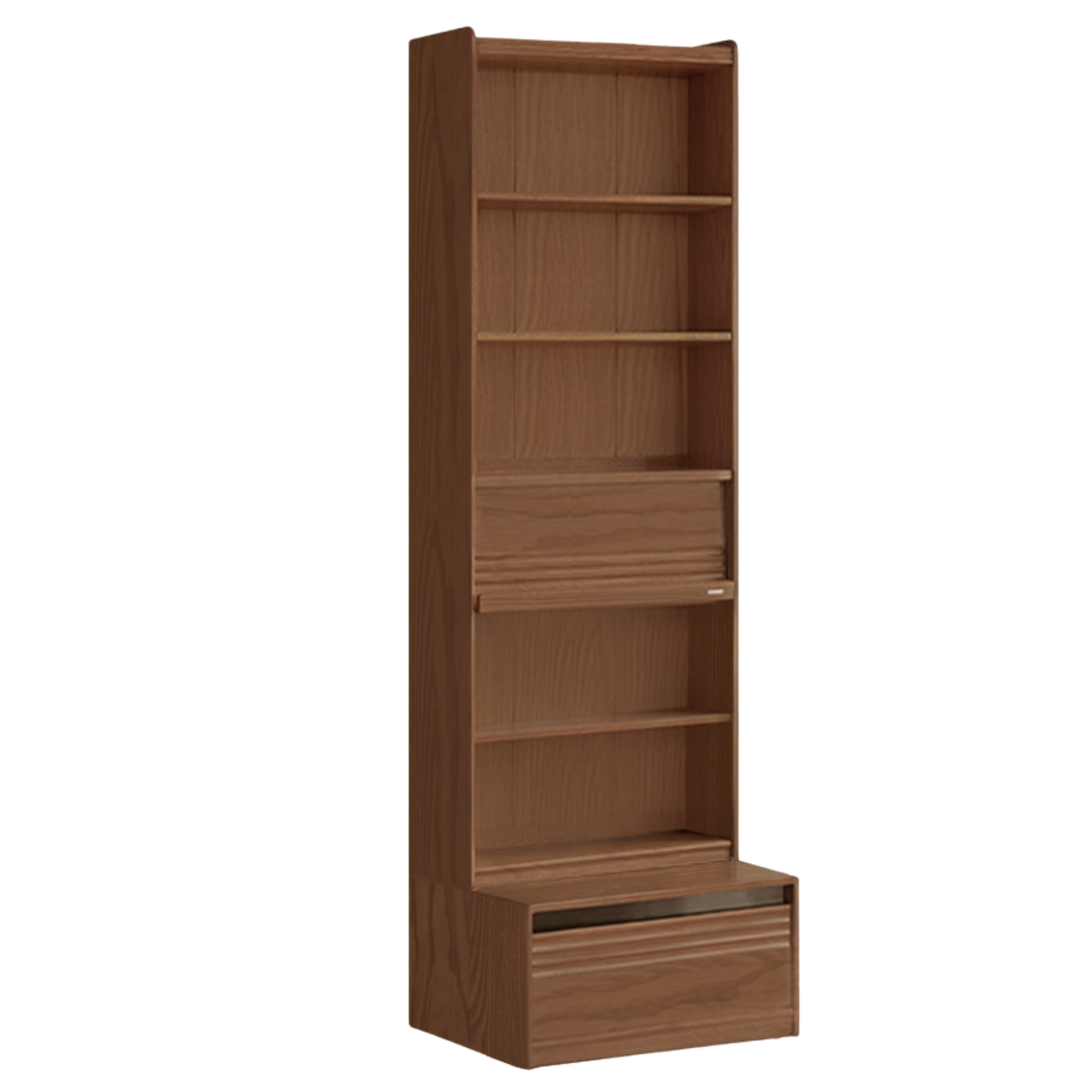 Black Walnut, Sandalwood, Oak, Ash Solid Wood Combination Bookcase with Floor Display and Luxury Storage