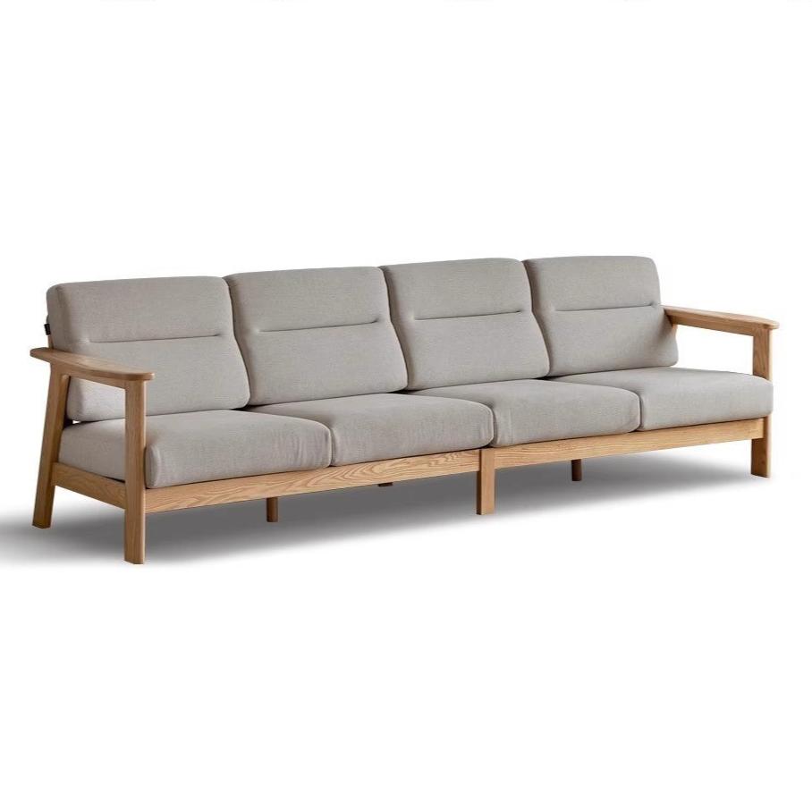 Ash Solid Wood Straight Sofa Modern