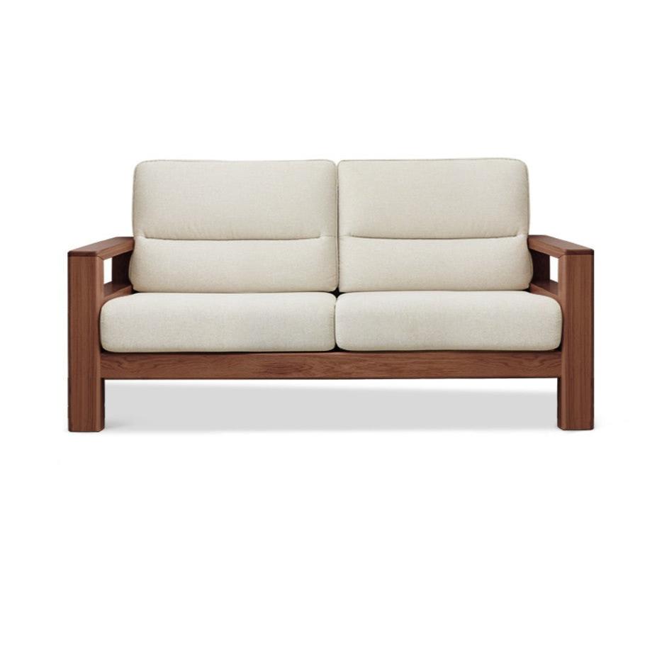 Ash, Black Walnut Solid Wood White Wax Fabric Sofa