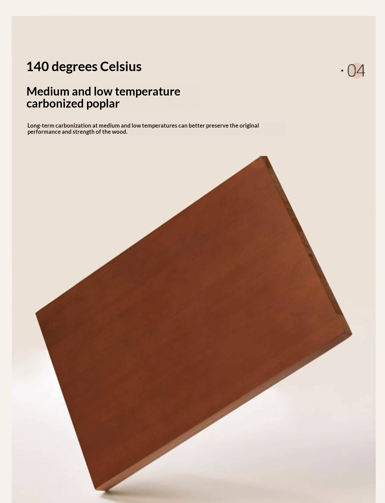 Poplar Solid Wood Platform Bed — No Headboard, Vintage Bauhaus Edge Style