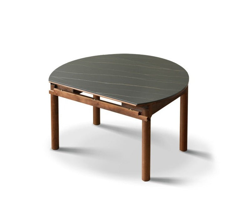 North American black walnut.solid wood slab folding round dining table"