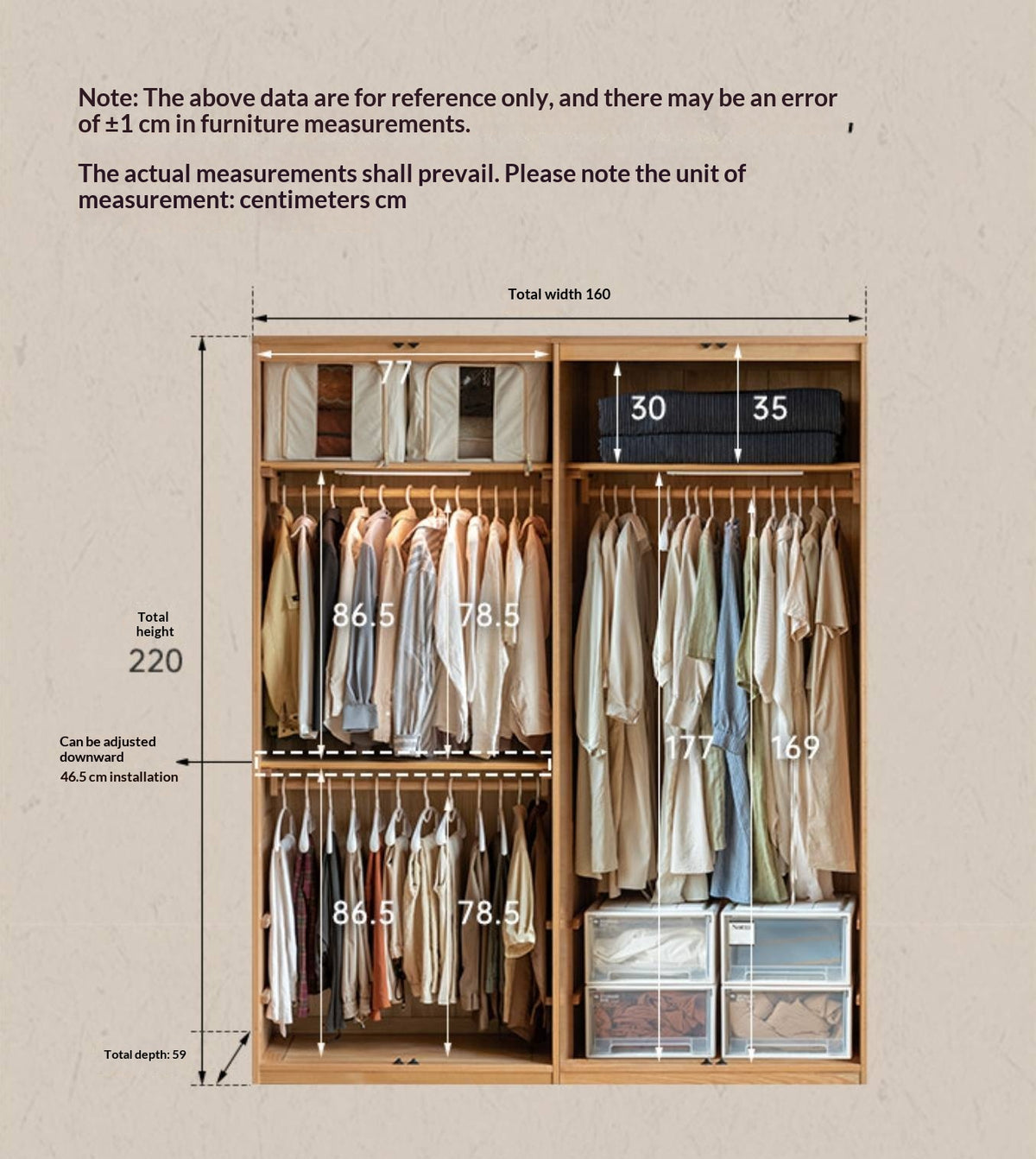 Oak Solid Wood Arched Rattan Door Wardrobe