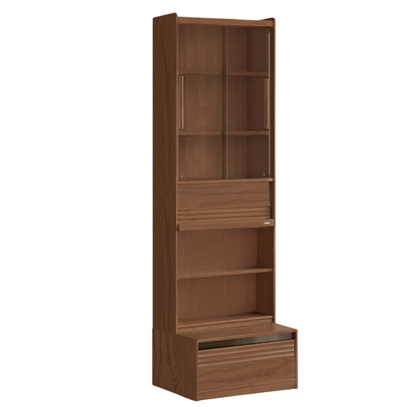 Black Walnut, Sandalwood, Oak, Ash Solid Wood Combination Bookcase with Floor Display and Luxury Storage