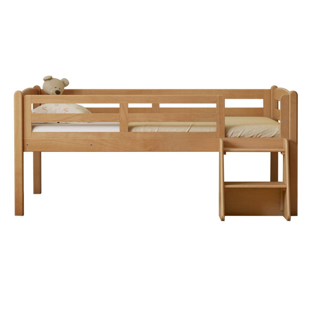 Oak solid wood single with guardrail bed