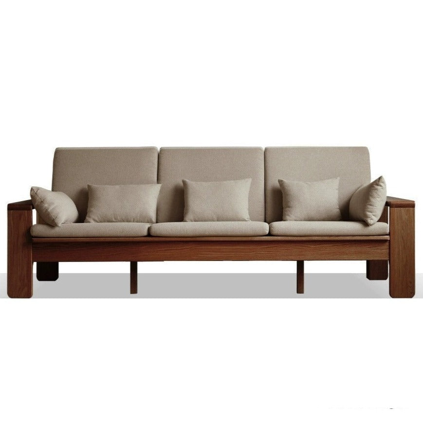 Oak solid wood modern Nordic fabric sofa)