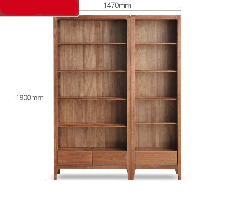 Black walnut solid wood bookcase free combination bookshelf<